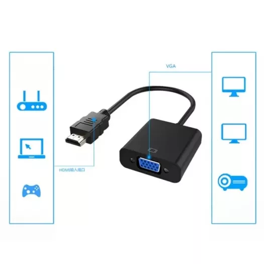 1080P HDMI Male To VGA Female Video Cable Cord Converter Adapter For PC Monitor